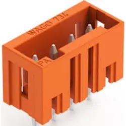 Pin header, 4 pole, pitch 3.81 mm, straight, orange, 734-234