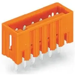 Pin header, 10 pole, pitch 3.81 mm, straight, orange, 734-240
