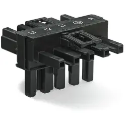 T connector, 5 pole, black, 770-621