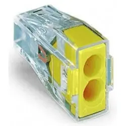 Cable connector, 1 pole, 0.75-2.5 mm², clamping points: 2, yellow, push-in wire connection, 24 A, 773-102