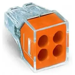 Cable connector, 1 pole, 0.75-2.5 mm², clamping points: 4, orange, push-in wire connection, 24 A, 773-104