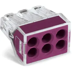 Cable connector, 1 pole, 0.75-2.5 mm², clamping points: 6, purple, push-in wire connection, 24 A, 773-106