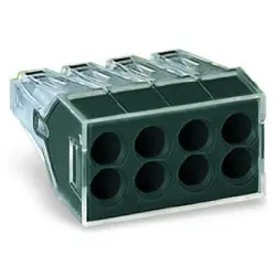Cable connector, 5 pole, 0.75-2.5 mm², clamping points: 8, dark gray, push-in wire connection, 24 A, 773-108