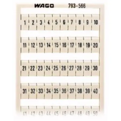 Marker card for terminal block plug, 793-566 - 1