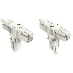 T connector, 2 pole, gray, 890-1665