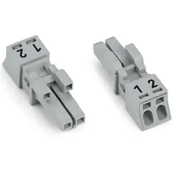 Socket, 2 pole, push-in, 0.25-1.5 mm², gray, 890-242