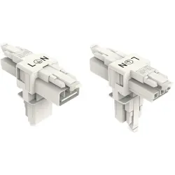 T connector, 3 pole, gray, 890-665