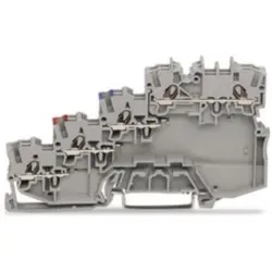 4-wire initiator terminal, push-in connection, 0.14-1.5 mm², 13.5 A, 4 kV, gray, 2000-5410