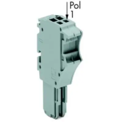 1-wire female connector, 2 pole, pitch 3.5 mm, straight, gray, 2020-102 - 1
