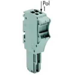 1-wire female connector, 2 pole, pitch 3.5 mm, straight, gray, 2020-102