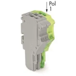1-wire female connector, 3 pole, pitch 3.5 mm, straight, gray/green-yellow, 2020-103/000-036