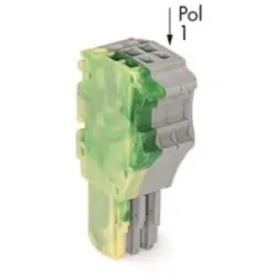 1-wire female connector, 3 pole, pitch 3.5 mm, straight, green-yellow/gray, 2020-103/000-037