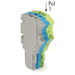 1-wire female connector, 3 pole, pitch 3.5 mm, straight, gray/blue/green-yellow, 2020-103/000-038