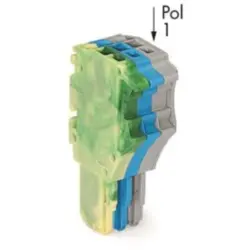 1-wire female connector, 3 pole, pitch 3.5 mm, straight, green-yellow/blue/gray, 2020-103/000-039