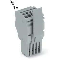 1-wire female connector, 4 pole, pitch 3.5 mm, straight, gray, 2020-104/124-000