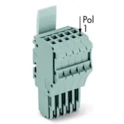 1-wire female connector, 5 pole, pitch 3.5 mm, straight, gray, 2020-105/124-000