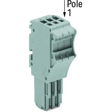 1-wire female connector, 8 pole, pitch 3.5 mm, straight, gray, 2020-108 - 1