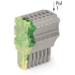 1-wire female connector, 8 pole, pitch 3.5 mm, straight, green-yellow/gray, 2020-108/000-037