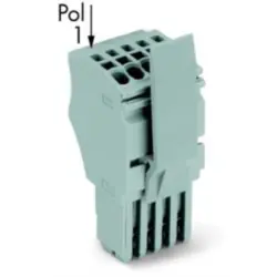 1-wire female connector, 9 pole, pitch 3.5 mm, straight, gray, 2020-109/124-000