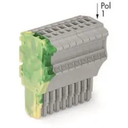 1-wire female connector, 11 pole, pitch 3.5 mm, straight, green-yellow/gray, 2020-111/000-037