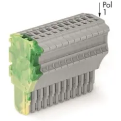 1-wire female connector, 12 pole, pitch 3.5 mm, straight, green-yellow/gray, 2020-112/000-037