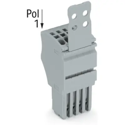 1-wire female connector, 12 pole, pitch 3.5 mm, straight, gray, 2020-112/135-000 - 1