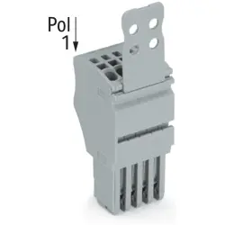 1-wire female connector, 14 pole, pitch 3.5 mm, straight, gray, 2020-114/135-000
