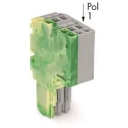 2-wire female connector, 3 pole, pitch 3.5 mm, straight, green-yellow/gray, 2020-203/000-037