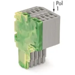 2-wire female connector, 5 pole, pitch 3.5 mm, straight, green-yellow/gray, 2020-205/000-037