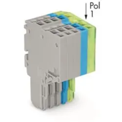2-wire female connector, 5 pole, pitch 3.5 mm, straight, gray/blue/green-yellow, 2020-205/000-038