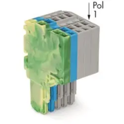 2-wire female connector, 5 pole, pitch 3.5 mm, straight, green-yellow/blue/gray, 2020-205/000-039