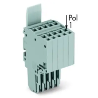 2-wire female connector, 5 pole, pitch 3.5 mm, straight, gray, 2020-205/124-000 - 1