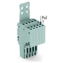 2-wire female connector, 5 pole, pitch 3.5 mm, straight, gray, 2020-205/133-000