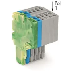 2-wire female connector, 6 pole, pitch 3.5 mm, straight, green-yellow/blue/gray, 2020-206/000-039