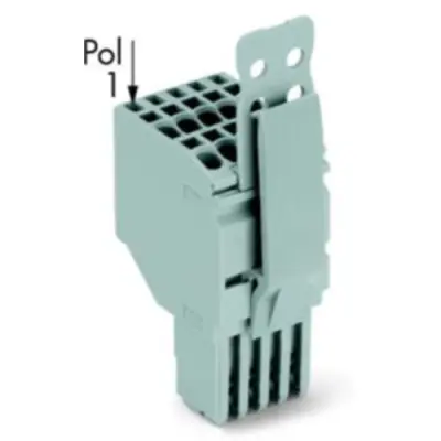 2-wire female connector, 6 pole, pitch 3.5 mm, straight, gray, 2020-206/143-000 - 1