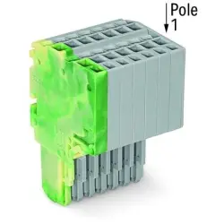 2-wire female connector, 8 pole, pitch 3.5 mm, straight, green-yellow/gray, 2020-208/000-037