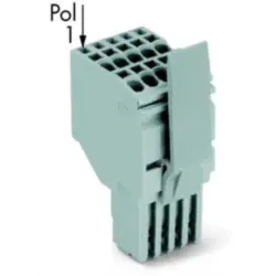 2-wire female connector, 8 pole, pitch 3.5 mm, straight, gray, 2020-208/124-000