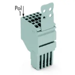 2-wire female connector, 10 pole, pitch 3.5 mm, straight, gray, 2020-210/135-000