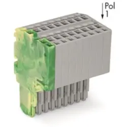 2-wire female connector, 11 pole, pitch 3.5 mm, straight, green-yellow/gray, 2020-211/000-037