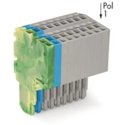 2-wire female connector, 11 pole, pitch 3.5 mm, straight, green-yellow/blue/gray, 2020-211/000-039 - 1