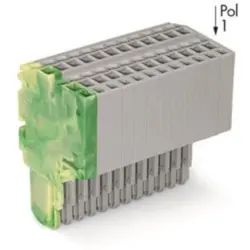 2-wire female connector, 12 pole, pitch 3.5 mm, straight, green-yellow/gray, 2020-212/000-037