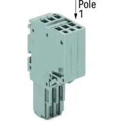 2-wire female connector, 13 pole, pitch 3.5 mm, straight, gray, 2020-213