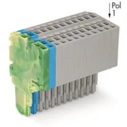 2-wire female connector, 13 pole, pitch 3.5 mm, straight, green-yellow/blue/gray, 2020-213/000-039