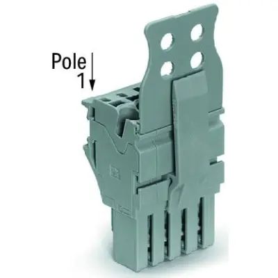 1-wire female connector, 1 pole, pitch 5.2 mm, straight, gray, 2022-101/142-000 - 1