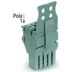 1-wire female connector, 1 pole, pitch 5.2 mm, straight, gray, 2022-101/142-000