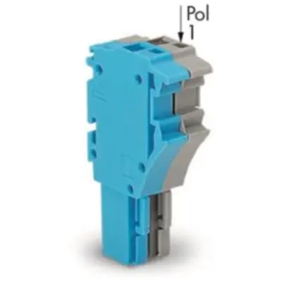 1-wire female connector, 2 pole, pitch 5.2 mm, straight, gray/blue, 2022-102/000-038 - 1