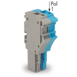 1-wire female connector, 2 pole, pitch 5.2 mm, straight, blue/gray, 2022-102/000-039