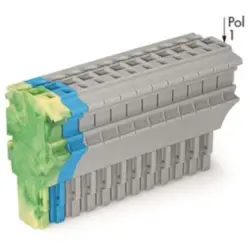 1-wire female connector, 12 pole, pitch 5.2 mm, straight, green-yellow/blue/gray, 2022-112/000-039
