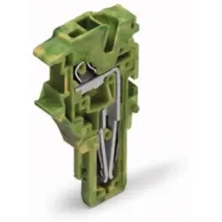 1-wire female connector middle module, 1 pole, pitch 5.2 mm, straight, green-yellow, 2022-177