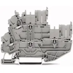 1-wire/1-pin double level terminal, spring-clamp connection, 0.25-4.0 mm², 2 pole, 24 A, 6 kV, gray, 2022-2202